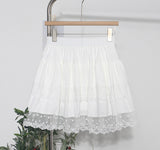 Real Shooting Lace Lace Double Cake Dress Girl Summer Tight High Waist A-Word Skirt Fluffy Short Skirt 2081