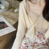 Outside With A Cardigan Girl Summer Beach Thin Sunscreen Small Fragrant Syringe Knitted Air-Conditioning Shirt Early Autumn