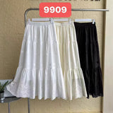 2026 New Fashion Embroidery Splicing Skirt High Waist Tight Design A-Word Solid Half-Body Skirt