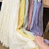 French Texture Fairy Temperament Net Dress Half Dress Autumn 2025 High-Waist A Word Fold Loose Big Skirt