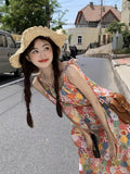 Dopamine Girl Floral Sling Dress Women's Summer 2025 New Lace Splicing Show Slim Age Skirt