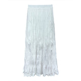 Long-Long Crumbilled Skirt Women's Dance Dress Korean High Temperature Folding Folded Skirt Flowing Folding Skirt