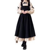 Spring Small Salt Milk Sweet College Wind-Backed Dress Women Loose Folded Cute Two Sets