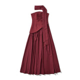 2025 New Women's Sleeveless Waist-Less Collar After Tied Belt Waist-Meared Tector Dress Dress Dress Women