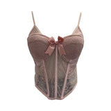 Real Shoot Spice Girls With Chest Pads Fish Bone Lace Sexy Sling Vest Short Boobs On The Back Of The Dress Woman 1127