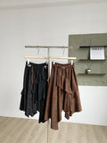 Korean Version Of The Cool Wind High Waist Irregular Half-Dress Woman 2025 Autumn New Fashion Design Feeling A Font Skirt