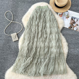 Fairy Half-Body Dress 2026 New High-End Folding Pendant Mesh Dress High Waist Thin A Word Medium Long Skirt