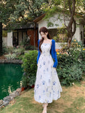 French Floral Sling Dress Woman 2025 Summer New Design Tender Sunscreen Shirt Two Sets