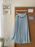 French Retro-Screative Ice Silk Cotton 100-Folded Dress Woman Sha Bohemia Beach Holiday Style A Skirt