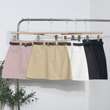 Real Shooting Kin Color High-Rise Thin Bag Hip Skirt 2025 New Hundred With Belt A Short Skirt 9997