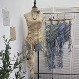 Real Shot Dizzling Mesh With Non-Slip Strip Irregular Lotus Leaf Side Belt Hem Elastic To Apply Chest Vest Woman 8177