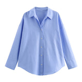 2025 Summer New Women's Cotton Loose Leisure Long-Sleeved Oxford Shirt Women 8855853