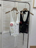 éFÀ± Ja Jersey Sling Vest Hollow Low Chest Hanging Neck With Chest Pad Printing Tie 2883