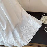 French Heavy Industry Embroidered Three-Dimensional Flower Half-Dress Girl Spring 2025 High-End Temperament Folding Large Umbrella Skirt Tide