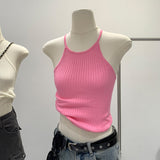 Order Early Spring French Dopamine Wearing Hottie Hanging Neck Sling Vest Women Summer Wearing Bare Back Thai-Style Niche