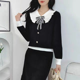 Korean Version Of Autumn And Winter New Doll Collar Soft-Creating Sweater Slim Thin Knitted Bottom Shirt Women's Yang Knitted Tops