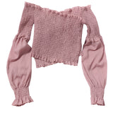 Spice Girls Collared Shoulder Bra Thighs On Wooden Ears Thighs Tight Folds Super Short Umbilled Long-Sleeved Shirt Tide