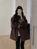 Korean Collar Collar Lattice Splicing Cotton Jacket Women Autumn And Winter New High-End Temperament Relaxed Leisure Thick Cotton Clothes