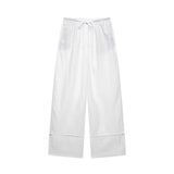 Spring 2025 New Set Women's Long-Sleeved Shirt Top Broad Leg Trousers Loose Design Sense 4786090