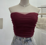 Thai Babes Light Yarn Splicing Braless Sleeveless Top With Short Corset Corset Umbilized Bra Vest 8865