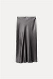 2025 Autumn New Women's Fashion Silk Silk Texture Feel Flute Multi-Colored Skirt 8338537