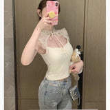 2025 Small Flying Sleeve Lace Sling Vest Women Wearing Summer Hot Hot Tat Tat Thai Niche