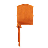 2026 Spring New Female Fashion Sexy Silk-Sense Texture Bow Blouse 2279342