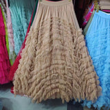 Explosion Design Sense High-End Mesh Heavy Industry Super Swing Dress Thin Croake Gorgeous Cake Skirt
