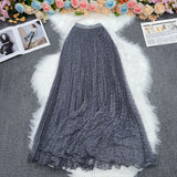 Lace A-Word Skirt Female Long-Skinny High-Rise Thin Elegant Dress In The Long Dress Multi-Colored