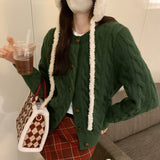Vintage Loose Silk Sweater Women's Autumn And Winter 2025 New Simple Warm Knitted Cardigan Jacket