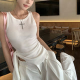 Irregular Sling Vest Women Summer Sleeveless Inside Wearing Blue Slime Strap To The Waistcoat