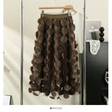 Heavy Industry Three-Dimensional Flower Mesh Yarn A-Word Half-Dress Women Autumn 2025 New Design Sense High-Rise Thin Fairy Skirt