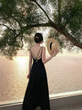 Red Bare Back Slings Breast Cushion Dress Female Sanya Temperament Wears Sexy Seaside Resort Beach Skirt High Sense