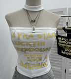 Real Shot With Chest Pad Hanging Neck Bra Vest Letter Printing Short Babes Sleeveless Top Sleeve Sleeve Sling Sling Sling Sling Slings
