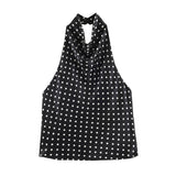 2025 Spring And Summer New Female Fashion Sexy Hot Babes Silk Shading Texture Hanging Neck Top 3203317