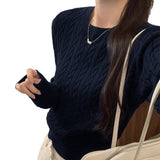 Vintage Sesame Sweater Pure Cotton High-End Knitted Jersey Women 2025 New Autumn And Winter Han Idling Wearing Short Top
