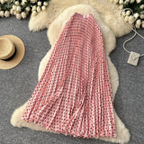 Korean Version Of The Wave Point 100 Folded Skirt Elegant Half Dress Women High Waist Thin A Word Long Dress Commuted Temperament Skirt