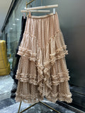 Heavy Industry Lace Splicing Mesh Dress Dress Women 2025 New A-Shaped Yarn Dress Sweet Princess Ponpong Cake Dress