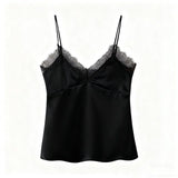 Sexy Lace Splicing Sexy Sling Vest Woman Autumn Hottie Style Slimming Inside A Short Top