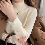 Plus Velvet Sweater Women Winter Thick One Velvet Half-High Collar Bottom Shirt 2026 Autumn And Winter New Feel Top
