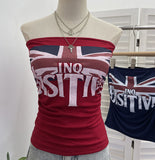 Real Picts Picts Letter Print With Chest Pads Tective Brae Girl Body Sexy Sleeveless Short Top 1586