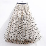 Autumn And Winter Net Yarn Half Body Cake Skirt Super Umbrella Skirt Long Heavy Industry Embroidery A Word Skirt Ponpong Net Yarn Skirt