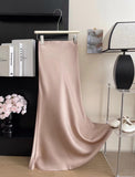 High-Grade High-Rise Thin Long-Skinny Vinegar Silk Silk Skirt 24 Summer New Bag Fishtail A-Word Dress