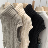 2026 Mahjong Sweater Vest Women's Autumn And Winter Spring Folding Collared Belt Knitted Top