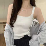 Solid-Colored Square Tie With Shirts With Women's Spring And Summer 2025 New Niche Inside The Bottom Blouse