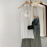 Real Shoot Wearing Sleeveless Small Sling Vest Women Summer 2026 New Inside And Outside Wearing Threaded Tops