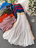 Design Sense Of Irregular Folding High Waist Half-Dress Woman 2025 Summer New Set Of Meat Display Skinny Swing Dress