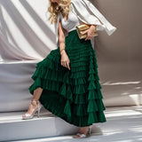 2025 Summer Explosion Fashion Mesh Cake Half-Dressed Dress Woman