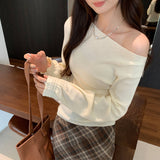 Kochie Miu Wears Long-Sleeved Knitted Shirt Women's Autumn 2025 New High-End Temperament Top