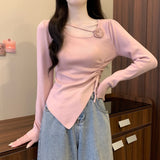 Design Sense Of A Small Irregularly Tailored Short Top Women's Early Autumn 2025 New Set-Up Knitted Sweater
